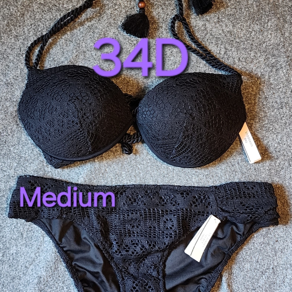 Victoria's Secret Black Lace Set M/34D